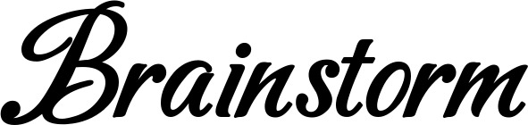 Vorschau des Bootsnamens "Brainstorm" als Schriftzug für "Bootsbeschriftung Klassisch 50"