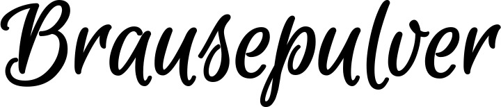 Vorschau des Bootsnamens "Brausepulver" als Schriftzug für "Bootsbeschriftung Klassisch 105"