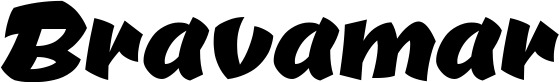 Vorschau des Bootsnamens "Bravamar" als Schriftzug für "Bootsbeschriftung Neu 39"