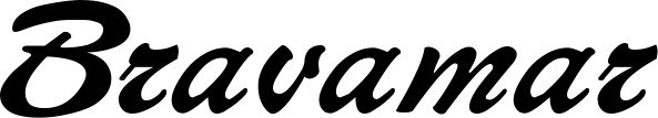 Vorschau des Bootsnamens "Bravamar" als Schriftzug für "Bootsbeschriftung Klassisch 12"