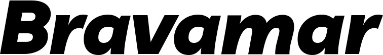 Vorschau des Bootsnamens "Bravamar" als Schriftzug für "Bootsbeschriftung Kursiv 06"