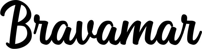 Vorschau des Bootsnamens "Bravamar" als Schriftzug für "Bootsbeschriftung Klassisch 43"