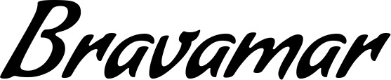 Vorschau des Bootsnamens "Bravamar" als Schriftzug für "Bootsbeschriftung Klassisch 57"
