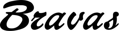 Vorschau des Bootsnamens "Bravas" als Schriftzug für "Bootsbeschriftung Klassisch 12"