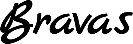 Vorschau des Bootsnamens "Bravas" als Schriftzug für "Bootsbeschriftung Klassisch 77"