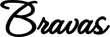 Vorschau des Bootsnamens "Bravas" als Schriftzug für "Bootsbeschriftung Klassisch 111"