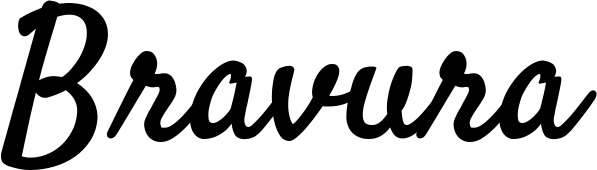 Vorschau des Bootsnamens "Bravura" als Schriftzug für "Bootsbeschriftung Klassisch 96"