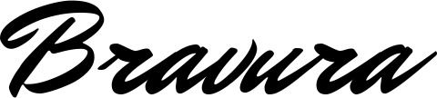 Vorschau des Bootsnamens "Bravura" als Schriftzug für "Bootsbeschriftung Klassisch 82"