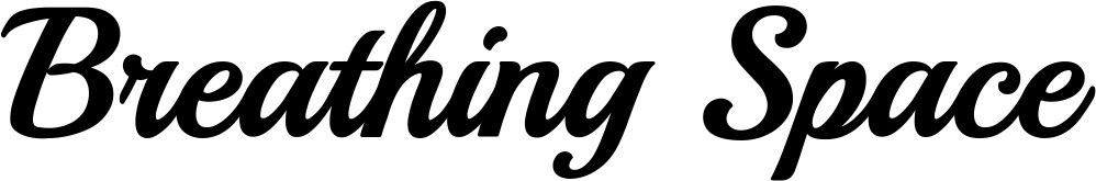 Vorschau des Bootsnamens "Breathing Space" als Schriftzug für "Bootsbeschriftung Klassisch 86"