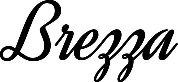 Vorschau des Bootsnamens "Brezza" als Schriftzug für "Bootsbeschriftung Klassisch 44"