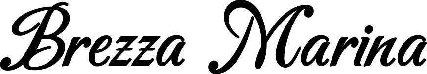 Vorschau des Bootsnamens "Brezza Marina" als Schriftzug für "Bootsbeschriftung Klassisch 50"