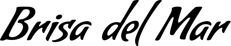 Vorschau des Bootsnamens "Brisa del Mar" als Schriftzug für "Bootsbeschriftung Klassisch 57"