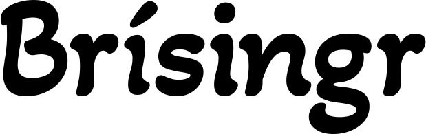 Vorschau des Bootsnamens "Brísingr" als Schriftzug für "Bootsbeschriftung Klassisch 103"