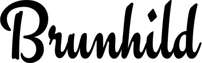 Vorschau des Bootsnamens "Brunhild" als Schriftzug für "Bootsbeschriftung Klassisch 63"