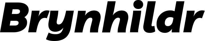 Vorschau des Bootsnamens "Brynhildr" als Schriftzug für "Bootsbeschriftung Kursiv 06"