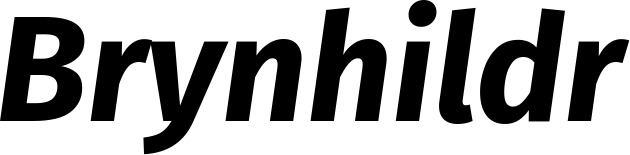 Vorschau des Bootsnamens "Brynhildr" als Schriftzug für "Bootsbeschriftung Kursiv 03"