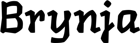 Vorschau des Bootsnamens "Brynja" als Schriftzug für "Bootsbeschriftung Neu 47"