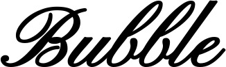 Vorschau des Bootsnamens "Bubble" als Schriftzug für "Bootsbeschriftung Klassisch 107"