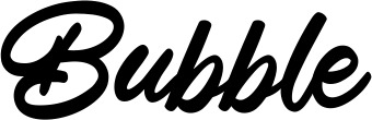 Vorschau des Bootsnamens "Bubble" als Schriftzug für "Bootsbeschriftung Klassisch 102"
