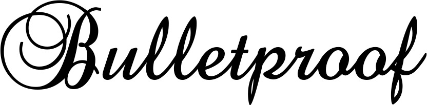 Vorschau des Bootsnamens "Bulletproof" als Schriftzug für "Bootsbeschriftung Klassisch 02-A"