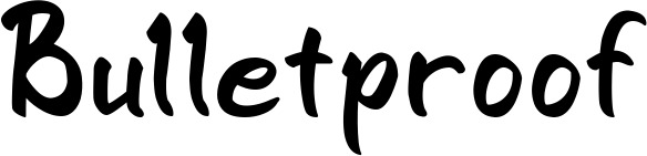 Vorschau des Bootsnamens "Bulletproof" als Schriftzug für "Bootsbeschriftung Klassisch 95"