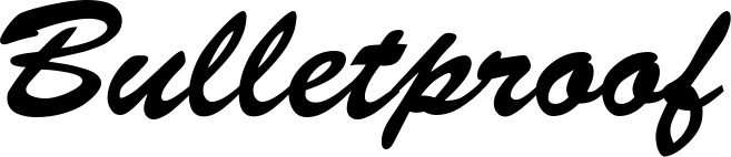 Vorschau des Bootsnamens "Bulletproof" als Schriftzug für "Bootsbeschriftung Klassisch 03"