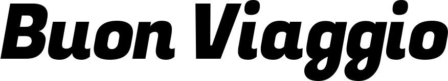 Vorschau des Bootsnamens "Buon Viaggio" als Schriftzug für "Bootsbeschriftung Kursiv 04"