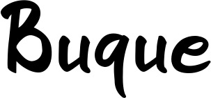 Vorschau des Bootsnamens "Buque" als Schriftzug für "Bootsbeschriftung Klassisch 95"