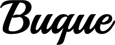 Vorschau des Bootsnamens "Buque" als Schriftzug für "Bootsbeschriftung Klassisch 86"