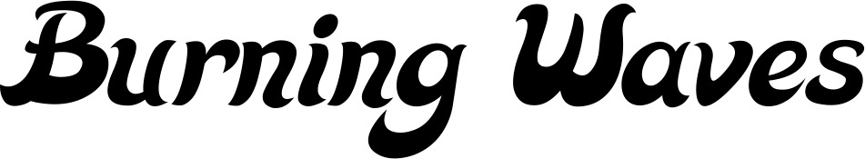 Vorschau des Bootsnamens "Burning Waves" als Schriftzug für "Bootsbeschriftung Klassisch 33"