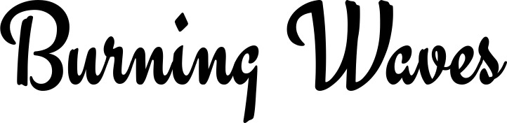 Vorschau des Bootsnamens "Burning Waves" als Schriftzug für "Bootsbeschriftung Klassisch 63"