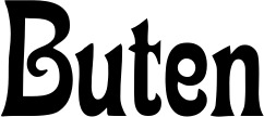 Vorschau des Bootsnamens "Buten" als Schriftzug für "Bootsbeschriftung Neu 44"