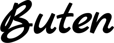 Vorschau des Bootsnamens "Buten" als Schriftzug für "Bootsbeschriftung Klassisch 45"