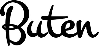 Vorschau des Bootsnamens "Buten" als Schriftzug für "Bootsbeschriftung Klassisch 81"