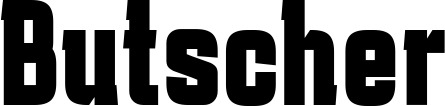 Vorschau des Bootsnamens "Butscher" als Schriftzug für "Bootsbeschriftung Fett 41"