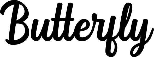 Vorschau des Bootsnamens "Butterfly" als Schriftzug für "Style Klassisch 43"