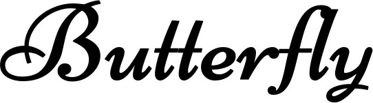 Vorschau des Bootsnamens "Butterfly" als Schriftzug für "Bootsbeschriftung Klassisch 84"