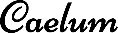 Vorschau des Bootsnamens "Caelum" als Schriftzug für "Bootsbeschriftung Klassisch 84"
