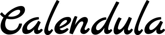 Vorschau des Bootsnamens "Calendula" als Schriftzug für "Bootsbeschriftung Klassisch 77"