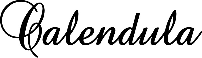 Vorschau des Bootsnamens "Calendula" als Schriftzug für "Bootsbeschriftung Klassisch 02-A"