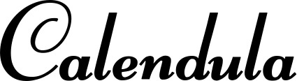 Vorschau des Bootsnamens "Calendula" als Schriftzug für "Bootsbeschriftung Klassisch 76-A"