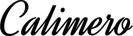 Vorschau des Bootsnamens "Calimero" als Schriftzug für "Bootsbeschriftung Klassisch 44"