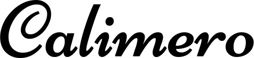 Vorschau des Bootsnamens "Calimero" als Schriftzug für "Bootsbeschriftung Klassisch 84"