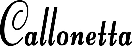 Vorschau des Bootsnamens "Callonetta" als Schriftzug für "Bootsbeschriftung Klassisch 76"