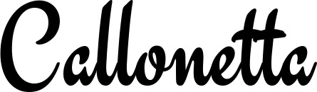 Vorschau des Bootsnamens "Callonetta" als Schriftzug für "Bootsbeschriftung Klassisch 63"