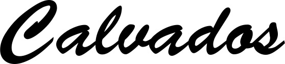 Vorschau des Bootsnamens "Calvados" als Schriftzug für "Bootsbeschriftung Klassisch 03"
