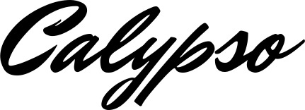 Vorschau des Bootsnamens "Calypso" als Schriftzug für "Bootsbeschriftung Klassisch 82"