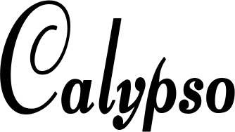 Vorschau des Bootsnamens "Calypso" als Schriftzug für "Bootsbeschriftung Klassisch 76"