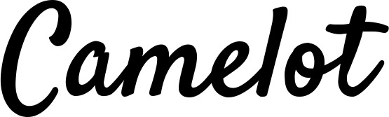 Vorschau des Bootsnamens "Camelot" als Schriftzug für "Bootsbeschriftung Klassisch 96"