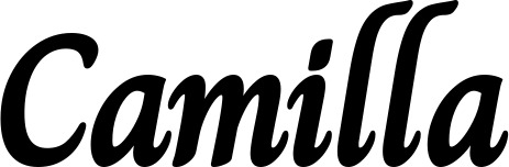 Vorschau des Bootsnamens "Camilla" als Schriftzug für "Bootsbeschriftung Klassisch 51"